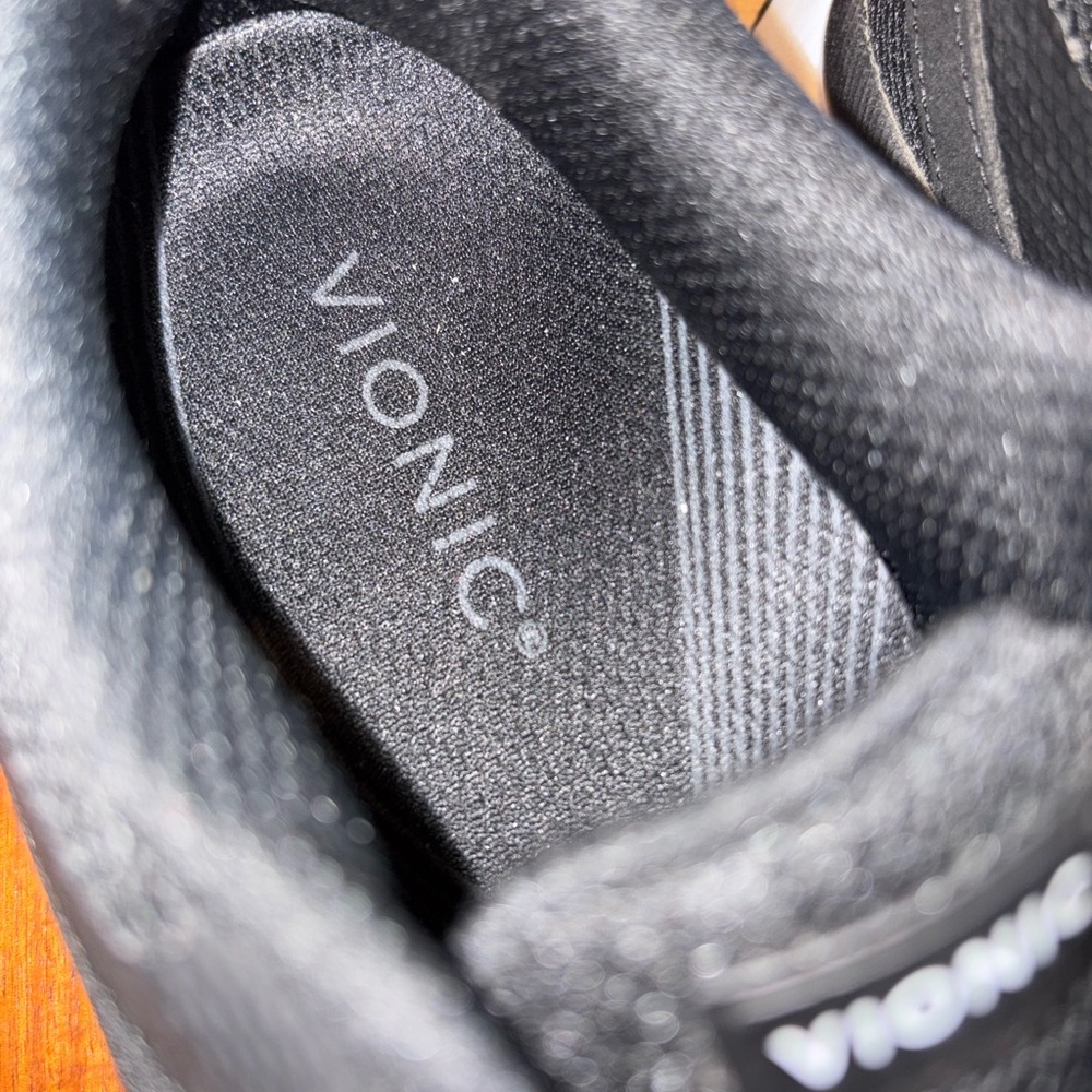 Vionic Black Mesh Athletic Shoes with White Laces - Picture 3 of 7